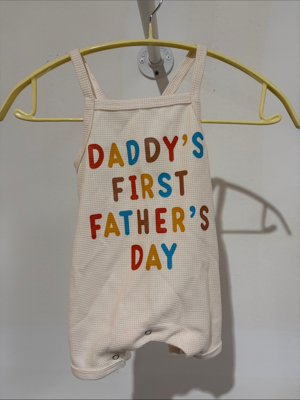 Cream 'Daddy's First Father's Day' Baby One-Piece Romper